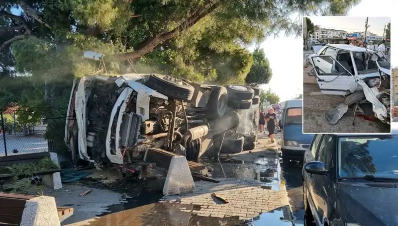 Freni Patlayan Kamyon, Trafik Işığında Otomobillere Çarptı: O Anlar Kamerada