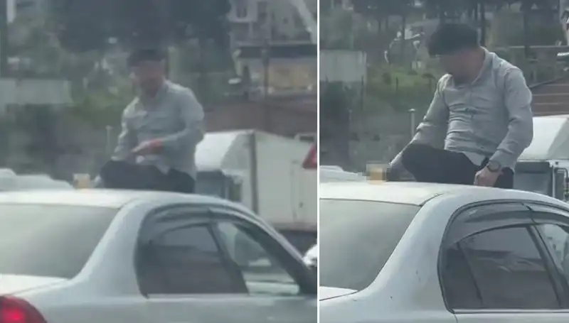 Trafikte Pes Dedirten Görüntü: Otomobil Üzerinde Alem Yapanlar!