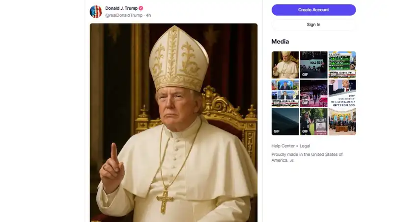Trump'ın Papalığı Hedef Alması: Kendi Fotoğrafını Paylaştı